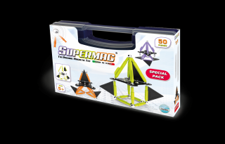 Set de constructie magnetic Supermag Projects Tehnicolor 50 piese