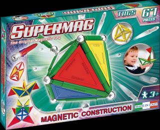 Set de constructie magnetic Supermag Tags 67 piese