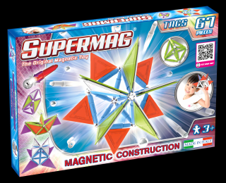 Set de constructie magnetic Supermag Trendy 67 piese