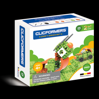 Set de construit Clicformers- Craft verde, 25 de piese