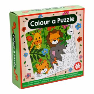 Set DIY Coloreaza propriul puzzle - animale din jungla