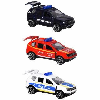 Set jucarie copii Majorette Dacia Duster SOS cu masina de jandarmerie, salvare si politie