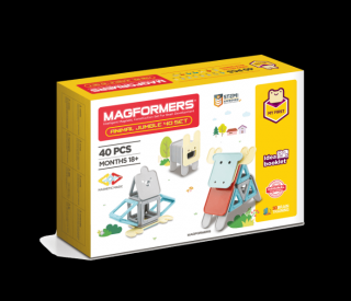 Set magnetic de construit- Magformers Animale, 40 piese