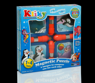 Set magnetic pentru bebelusi Supermag Kliky - Animale marine 8 piese