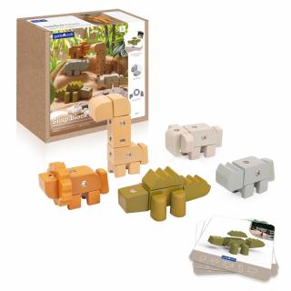 Snap Block Animals, blocuri de constructie din lemn, Guidecraft