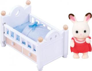 Sylvanian Families-Set Patut Bebe Iepuras Chocolate