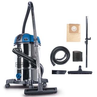 Aspirator uscat-umed Scheppach NTS30 Premium, 1300 W, 200 mbar, 30 L, priza si pornire automata