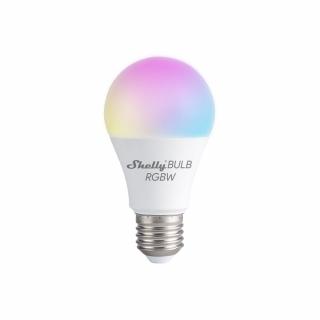 Bec LED RGB inteligent Shelly Duo RGBW, Wi-Fi, E27, 9W, 800 lm, lumina colorata, control aplicatie, compatibil Amazon Alexa si Google Assistant