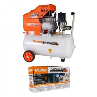 Compresor de aer cu piston Ruris AirPower 2400 Plus, 24 L, 8 bar, 180 L min, 2 CP, monofazat + Kit accesorii