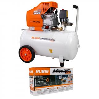 Compresor de aer cu piston Ruris AirPower 5000 Plus, 50 L, 8 bar, 180 L min, 2 CP, monofazat + Kit accesorii