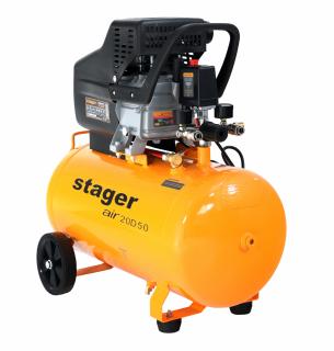 Compresor de aer Stager Air 20D50, 1.5 kW, 2 CP, 8 bar, 200 L min, 50 litri