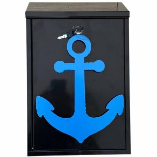 Cutie postala VivaTechnix Anchor KRO-1232, otel, 400 x 250 x 100 mm, Negru Albastru, 2 chei