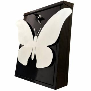 Cutie postala VivaTechnix Butterfly KRO-1228, otel, 400 x 250 x 100 mm, Negru Alb, 2 chei