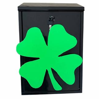 Cutie postala VivaTechnix Irish Clover KRO-1230, otel, 400 x 250 x 100 mm, Negru Verde, 2 chei