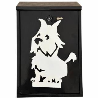 Cutie postala VivaTechnix Schnautzer Dog KRO-1237, otel, 400 x 250 x 100 mm, Negru Alb, 2 chei