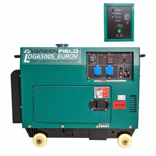Generator de curent insonorizat, monofazat Greenfield LDG6500S EUROV, 5.5 kVA, AVR, diesel, pornire electrica, automatizare