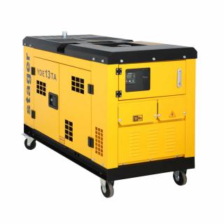 Generator de curent insonorizat, monofazat Stager YDE13TA, 10 kVA, 39A, diesel, 3000 rpm, pornire electrica