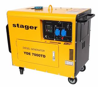 Generator de curent insonorizat, monofazat Stager YDE7000TD, 5 kVA, 20A, diesel, 3000 rpm