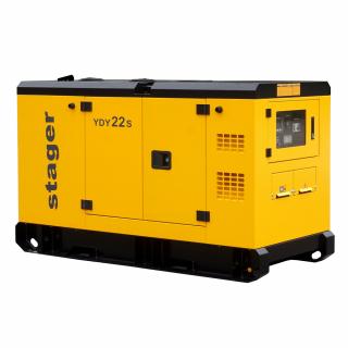 Generator de curent insonorizat, monofazat Stager YDY22S, 22 kVA, 87A, diesel, 1500 rpm