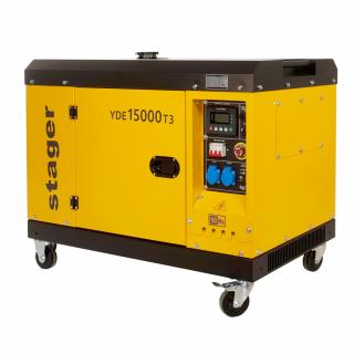 Generator de curent insonorizat, trifazat Stager YDE15000T3, 14 kVA, 19A, diesel, 3000 rpm