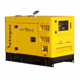 Generator de curent insonorizat, trifazat Stager YDY18S3-E, 18 kVA, 23A, diesel, 1500 rpm