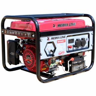Generator de curent monofazat Media Line MLG 3500E 2, 3 kVA, AVR, benzina, pornire electrica