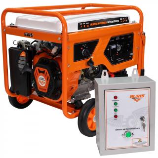 Generator de curent monofazat Ruris R-Power GE9000ATS, 7.5 kW, AVR, benzina, pornire electrica, automatizare