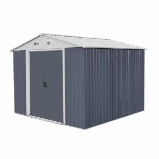 Magazie pentru depozitare HECHT 10x10 PLUS, usa dubla, metal, gri, 291 x 291 x 214 cm