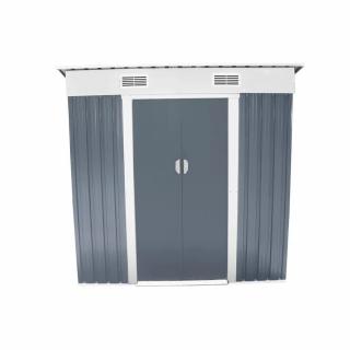 Magazie pentru depozitare HECHT 4x6 PLUS, usa dubla, metal, gri, 184 x 109 x 180 cm