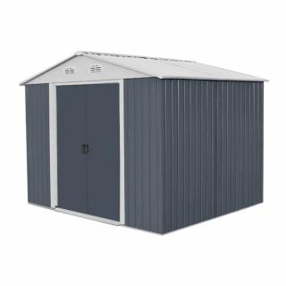 Magazie pentru depozitare HECHT 6x8 PLUS, usa dubla, metal, gri, 248 x 184 x 208 cm