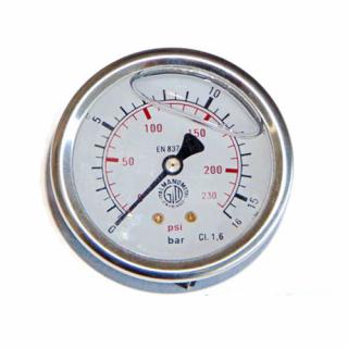 Manometru presiune aer, cu glicerina Vepa D220 5, 0-16 bar, filet posterior 1 4  , D63 mm