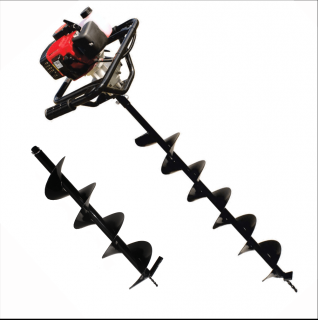Motoburghiu - Foreza pamant Bisonte Agro BTA-25M-ACC1, 2.5 CP, benzina, 2 timpi + 2 burghie incluse
