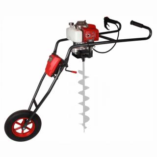 Motoburghiu - Foreza pamant Bisonte Agro BTA-30M-S, 3 CP, benzina, 2 timpi, cu suport de lucru, fara burghiu