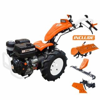 Motocultivator Ruris 977CSP, 16 CP, benzina, 3+2 viteze, diferential + Lama de cosire Ruris C977, 117 cm + Freza de pamant Ruris S977, 65 cm + Plug de arat Ruris P977