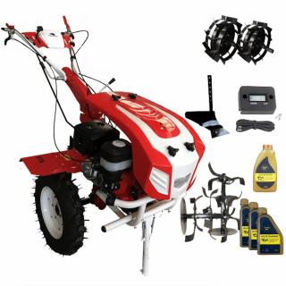 Motocultor Bisonte BTA-10SG (PACHET 1), 10 CP, benzina + roti cauciuc + roti metalice + plug arat + ulei motor + ulei transmisie + contor ore functionare