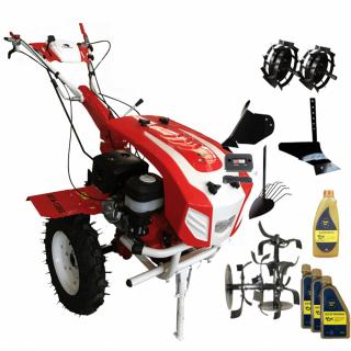 Motocultor Bisonte BTA-13SG (PACHET 2), 13 CP, benzina + roti cauciuc + roti metalice + plug arat + plug bilonat + plug scos cartofi + ulei motor + ulei transmisie + contor ore functionare