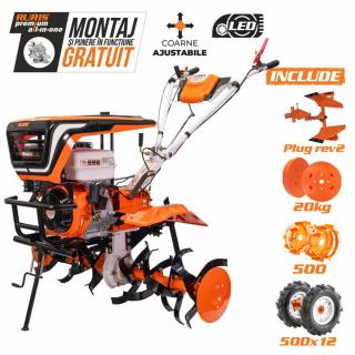 Motocultor Ruris 913ACC, 13 CP, benzina, 2+1 viteze + accesorii