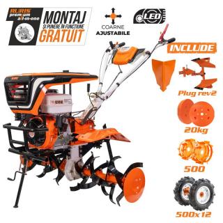 Motocultor Ruris 915ACC, 15 CP, benzina, 2+1 viteze + accesorii