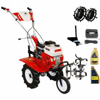 Motosapa Bisonte Agro BTA-750 (PACHET 1), 7 CP, benzina + roti cauciuc + roti metalice + plug arat + ulei motor + ulei transmisie + contor ore functionare