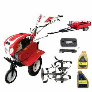 Motosapa Bisonte Agro BTA-900 (PACHET 3), 7 CP, benzina + roti cauciuc, remorca, ulei motor, ulei transmisie, contor ore functionare