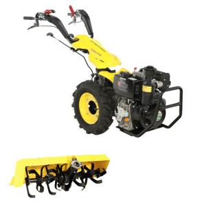 Pachet - Motocultivator ProGARDEN Campo U12E, 12 CP, diesel, pornire electrica, 3+2 viteze, reductor + Freza tractata BT-X90N 90 cm