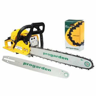 Pachet - Motofierastrau pe benzina ProGARDEN MF3545P, 3.4 CP, 55 cmc, 2 lame si 2 lanturi