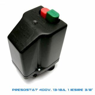 Presostat compresor trifazat, 13-18 A, filet 3 8  , 12 bar