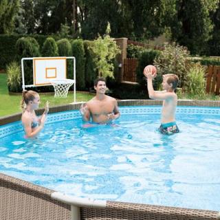 Set de joaca baschet pentru piscine cu cadru metalic