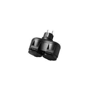 Adaptor dublu stecher cu 2 prize Schuko, negru, IP44, Optonica 7637