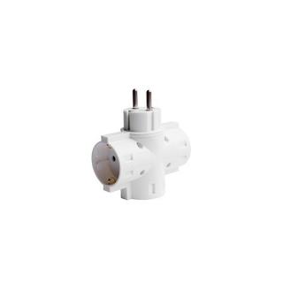 Adaptor triplu stecher cu 3 prize Schuko, alb, Optonica 7636