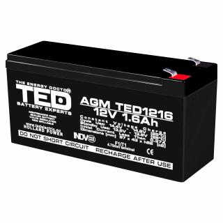 Baterie AGM 12V 1.6Ah TED1216F1