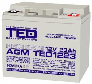 Baterie AGM 12V 23Ah de mare putere TED1223HRM5