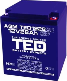 Baterie AGM 12V 28Ah marime speciala TED1228M5SP