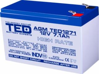 Baterie AGM 12V 7.1Ah de mare putere TED1271HRF2